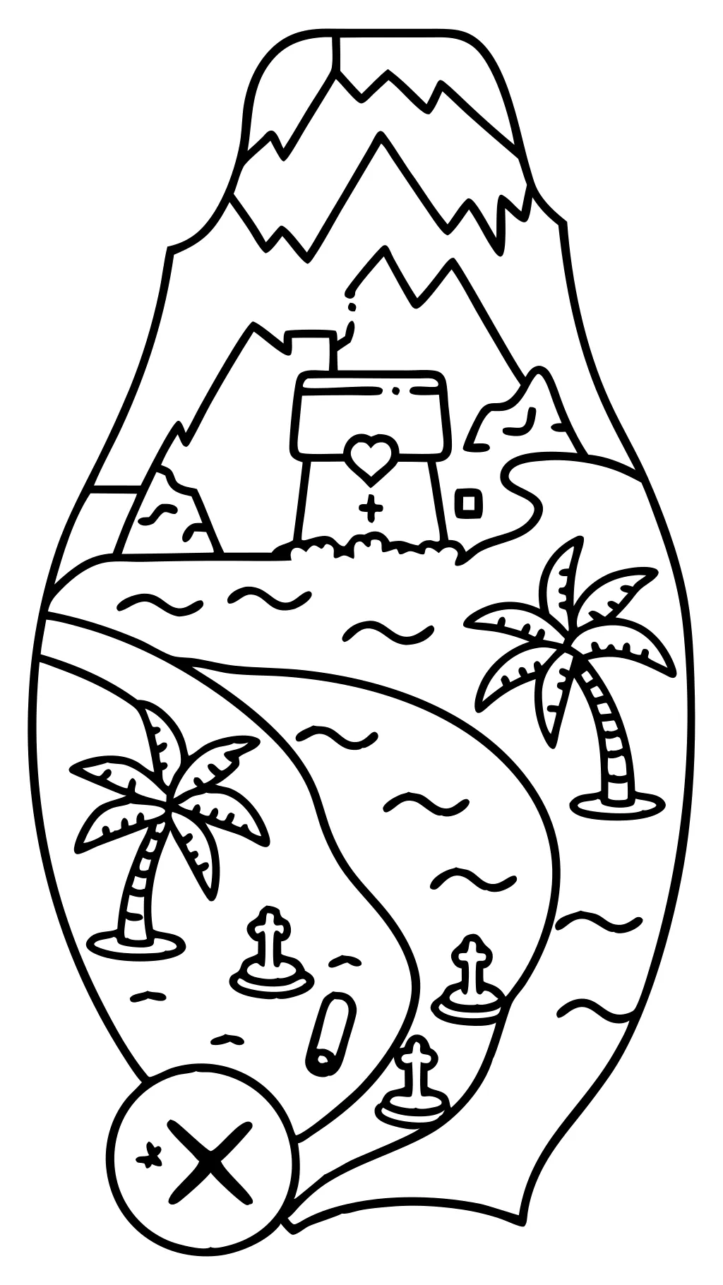 treasure map coloring pages